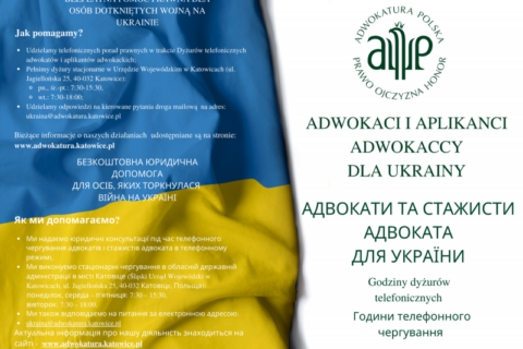Infografika pomoc prawna ukraińska ulotka 1 strona
