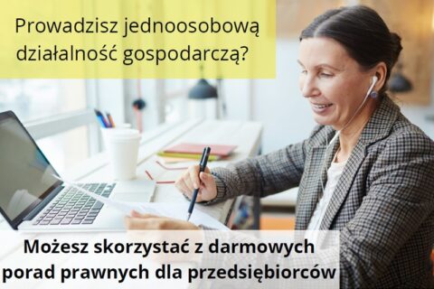 Banner nieodpłatna pomoc prawna dla przedsiębiorców