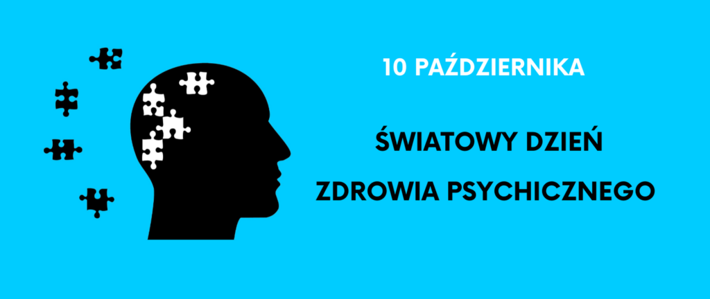 Na niebieskim tle zarys głowy i napis dot. Dnia