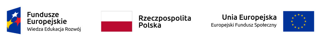 Logotypy UE Power Fundusze Europejskie Wiedza i Rozwój, Rzeczpospolita Polska, Unia Europejska Europejski Fundusz Społeczny