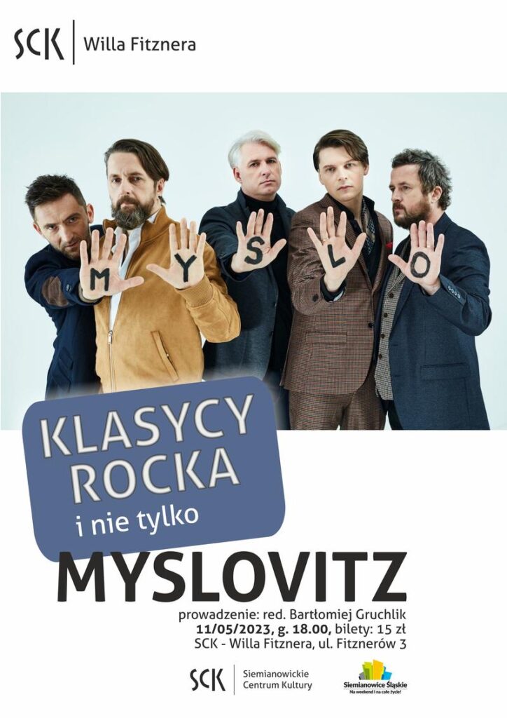 Plakat zapraszający na kolejne spotkanie z cyklu "Klasycy rocka i nie tylko"; autor: Radosław Matysek