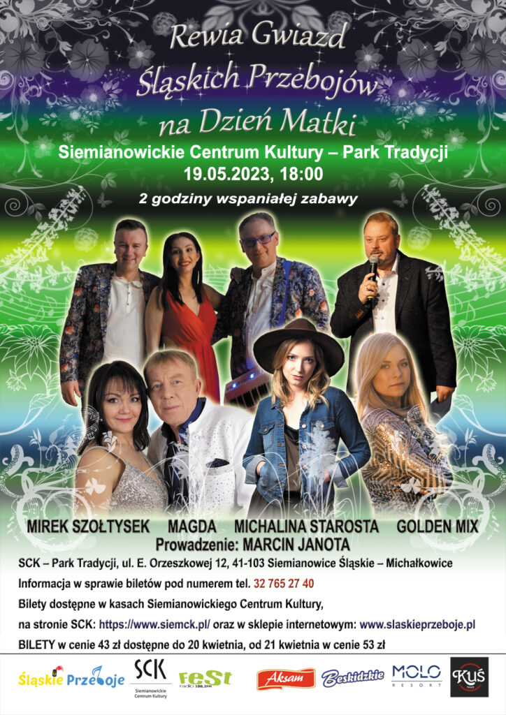 Plakat zapraszający na Rewię Gwiazd Śląskich Przebojów