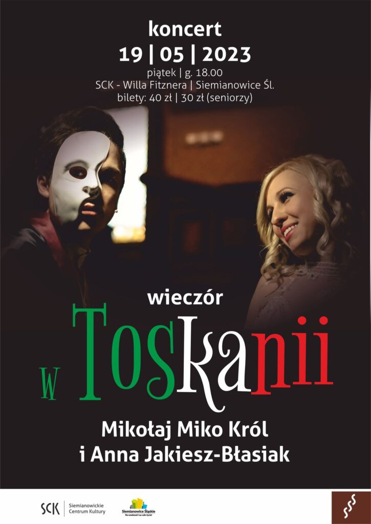 Plakat zapraszający na Wieczór w Toskanii