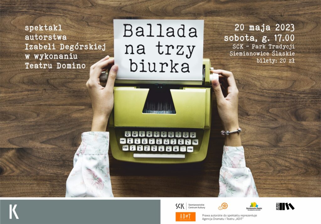 Plakat zapraszający na spektakl Teatru Domino