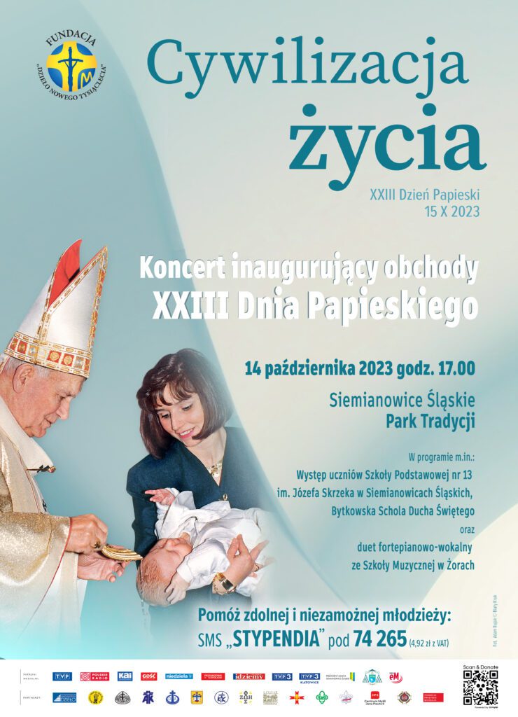 Plakat informujący o obchodach Dnia Papieskiego.