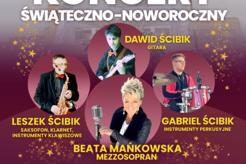 Plakat zapraszający na Koncert Świąteczno-Noworoczny