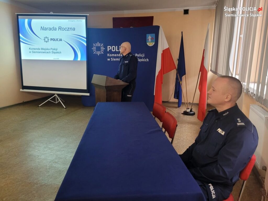 Spotkanie podsumowujące pracę siemianowickiej policji w roku 2023.