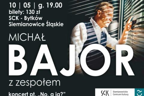 Plakat zapraszający na koncert Michała Bajora