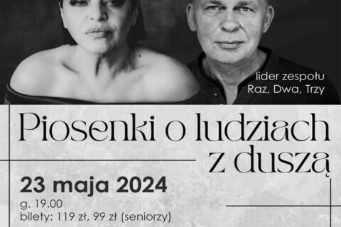 Afisz zapraszający na koncert Grażyny Łobaszewskiej i Adama Nowaka w SCK - Bytków