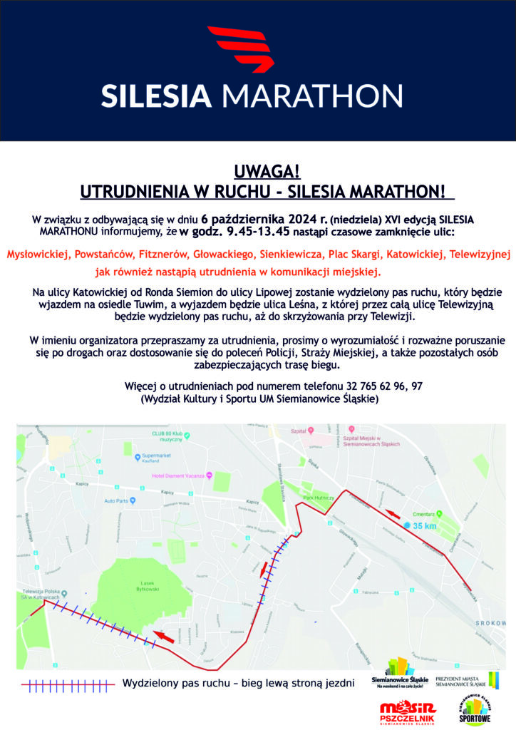 Ulotka informująca o Silesia Maraton