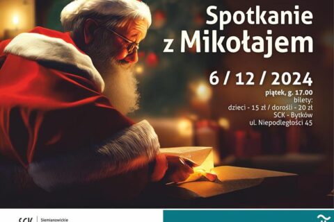 Plakat zapraszający na Spotkanie z Mikołajem w SCK - Bytków