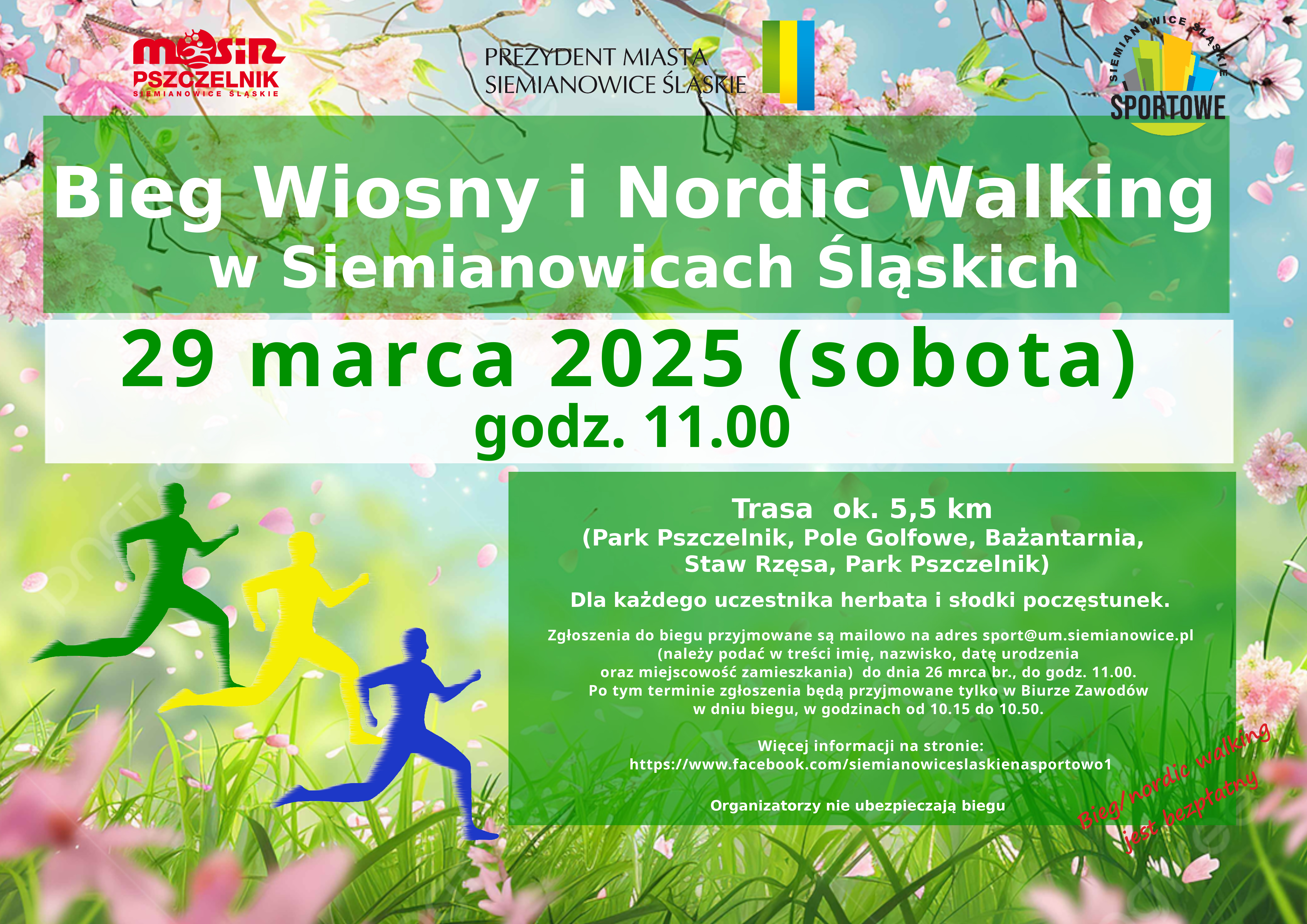 Zapraszamy na Bieg Wiosny oraz Nordic Walking w Siemianowicach Śląskich