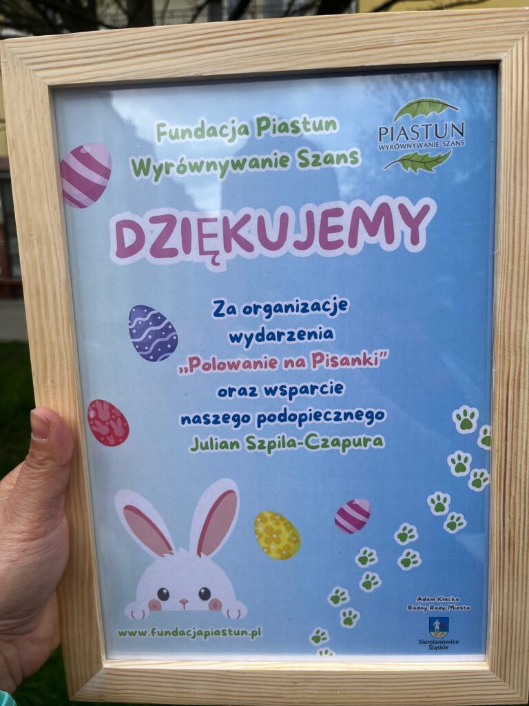 Oficjalne podziękowania Fundacji Piastun.