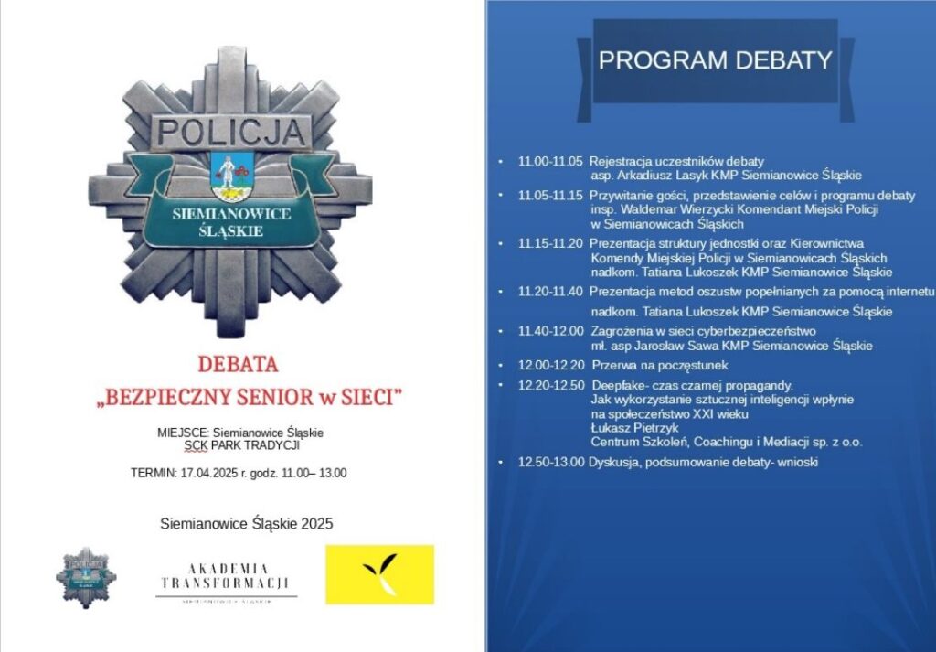 Grafika przedstawiająca program debaty 