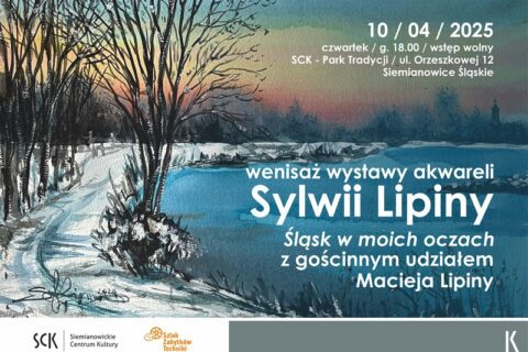 Plakat wernisażu wystawy akwareli Sylwii Lipiny