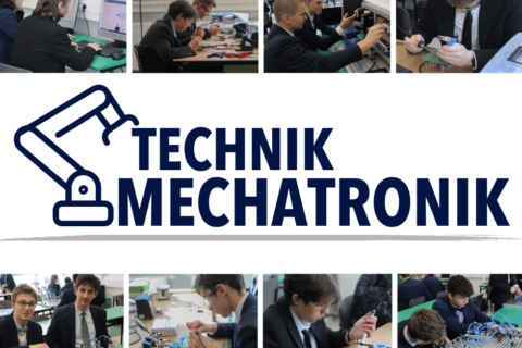 Grafika promująca zawód technik mechatronik