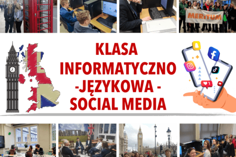 Grafika promująca klasę informatyczno-językową-social media