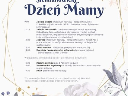 Plakat zapraszający na Siemianowicki Dzień Mamy