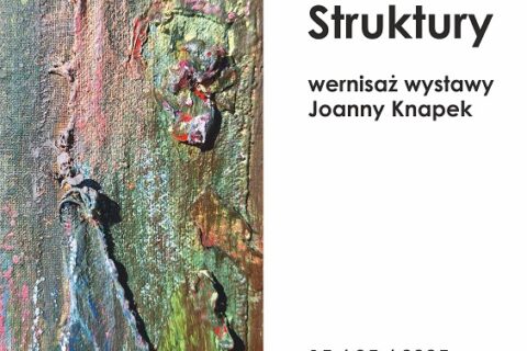 Plakat reklamujący wernisaż z fragmentem pracy Joanny Knapek