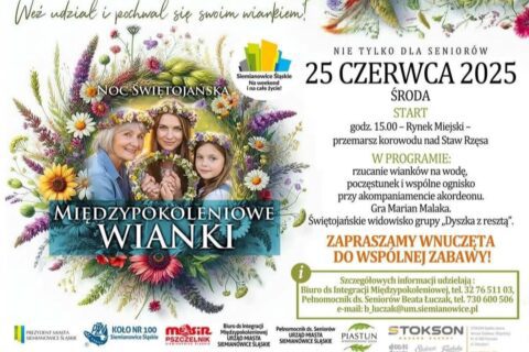 Plakat zapowiadający Noc Świętojańską na Rzęsie