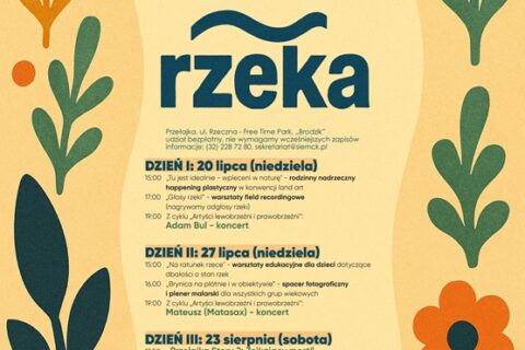 Plakat zapraszający na wydarzenie Temat - rzeka