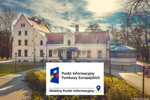 Mobilny Punkt Informacyjny Funduszy Europejskich w SCK Zameczek - zdjęcie budynku michałkowickiego Zameczku.