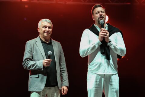 Prezydent Miasta oraz dyrektor SCK na scenie podczas Dni Miasta