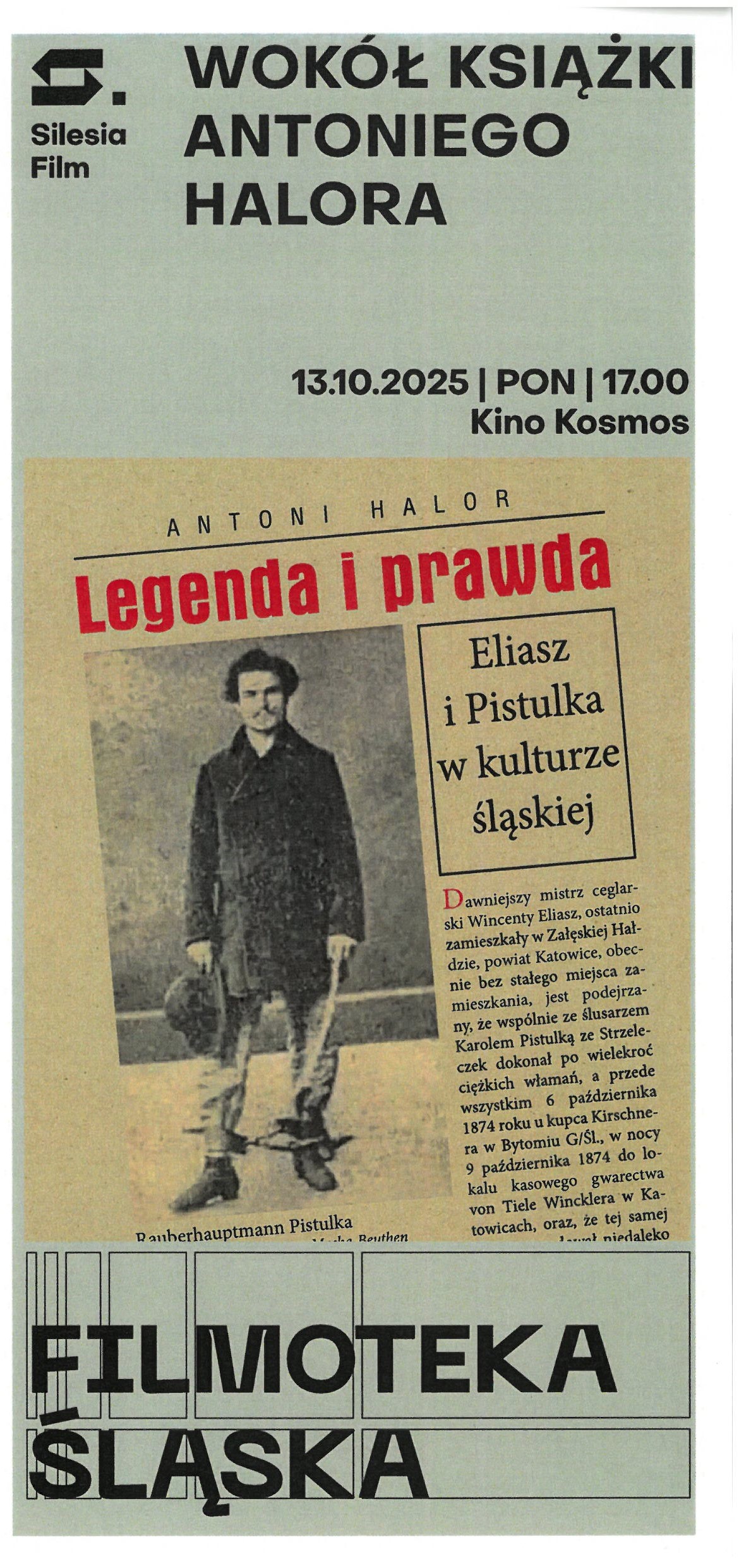 Spotkanie wokół książki „Legenda i prawda. Eliasz i Pistulka w kulturze śląskiej” Antoniego Halora.