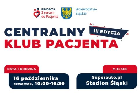 Grafika informująca o 3 edycji wydarzenia Centralny Klub Pacjenta