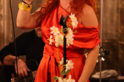 Wokalistka podczas koncertu w Willi Fitznera