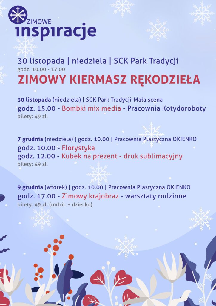 Ostatnie bilety na warsztaty w ramach Zimowych Inspiracji 2025
