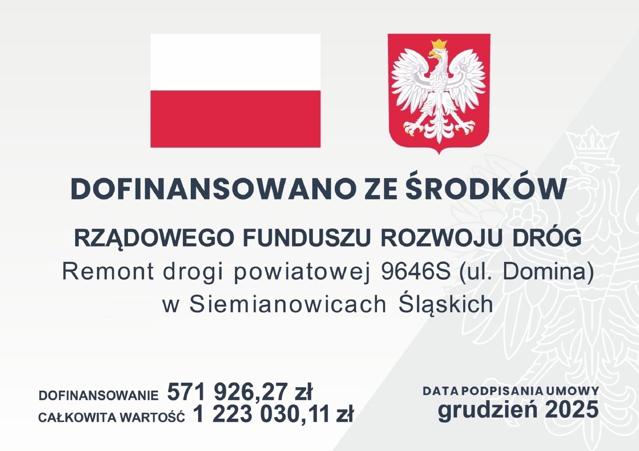 Remont drogi powiatowej 9646S (ul. Domina) w Siemianowicach Śląskich