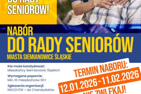 plakat informujący o naborze do rady seniorów