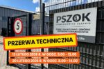 Zdjęcie z informacją o przerwie technicznej wPSZOK