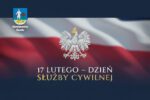 Grafika okolicznościowa na ciemnogranatowym tle. W centrum białe godło Polski na tle powiewającej biało-czerwonej flagi. Poniżej napis: „17 LUTEGO – DZIEŃ SŁUŻBY CYWILNEJ”. W lewym górnym rogu herb Siemianowic Śląskich z podpisem miasta.