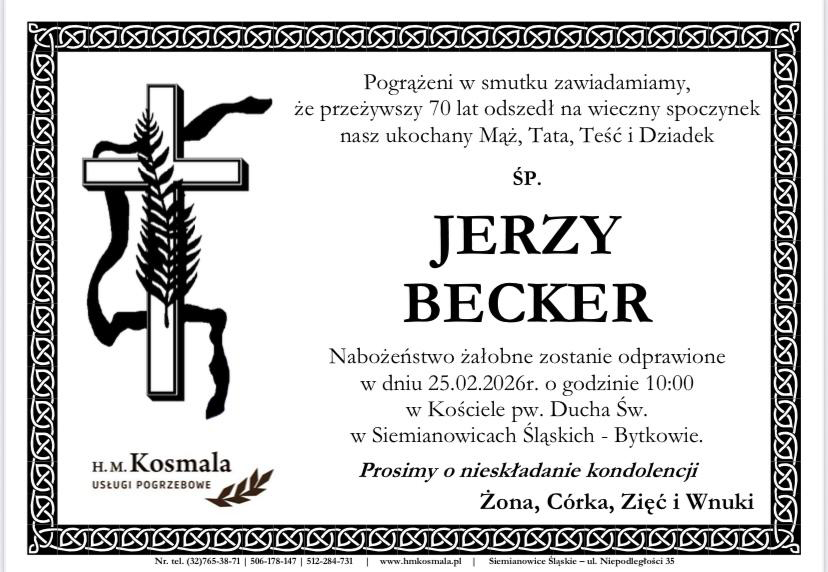 Uroczystości pogrzebowe śp. dr. Jerzego Beckera