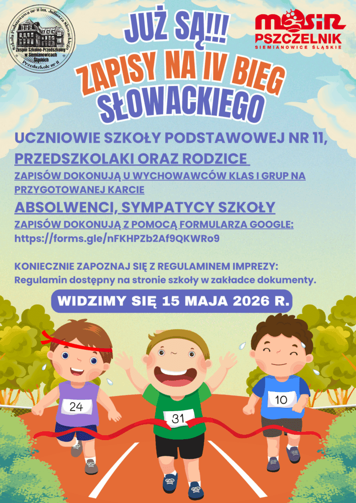 Plakat informujący o biegu