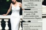 Plakat z Joanną Wolańską w białej sukni