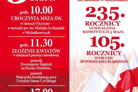 Plakat z programem obchodów zorganizowanych z okazji 3 maja