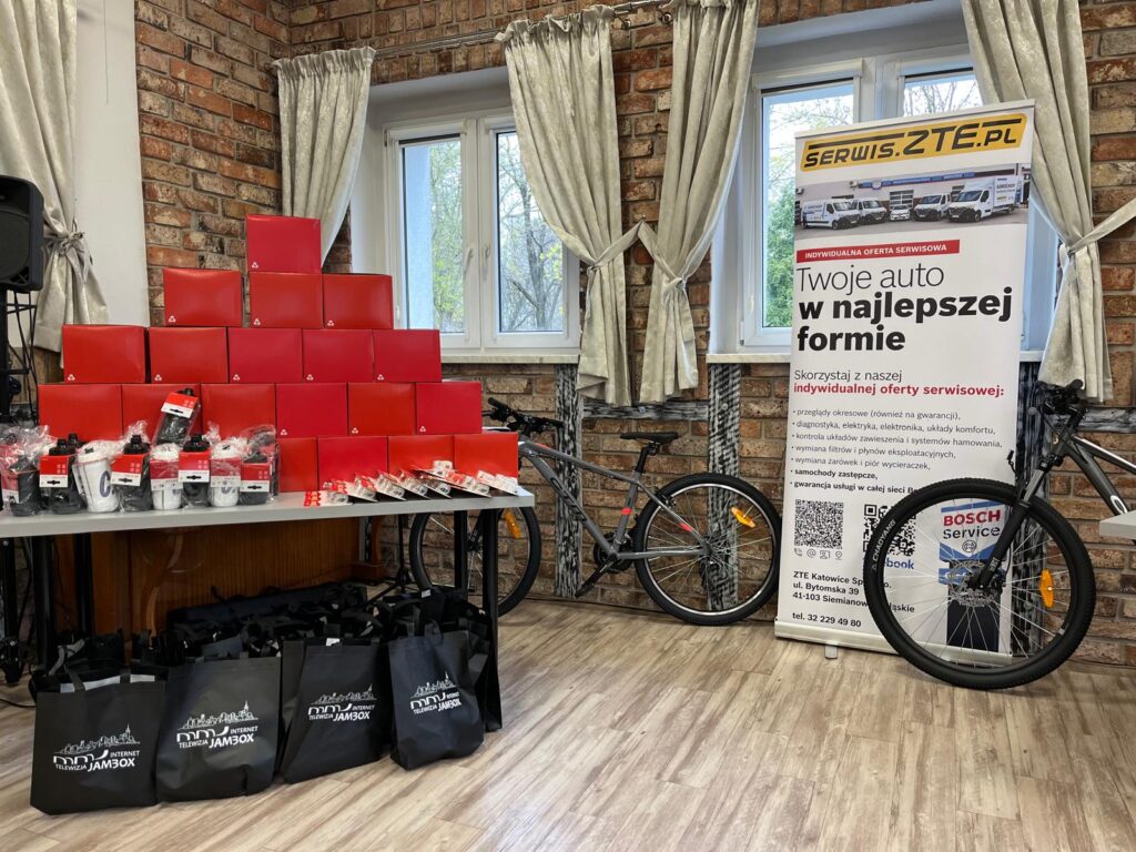 Nagrody przygotowane dla uczestników turnieju – rowery, upominki i pakiety sponsorskie