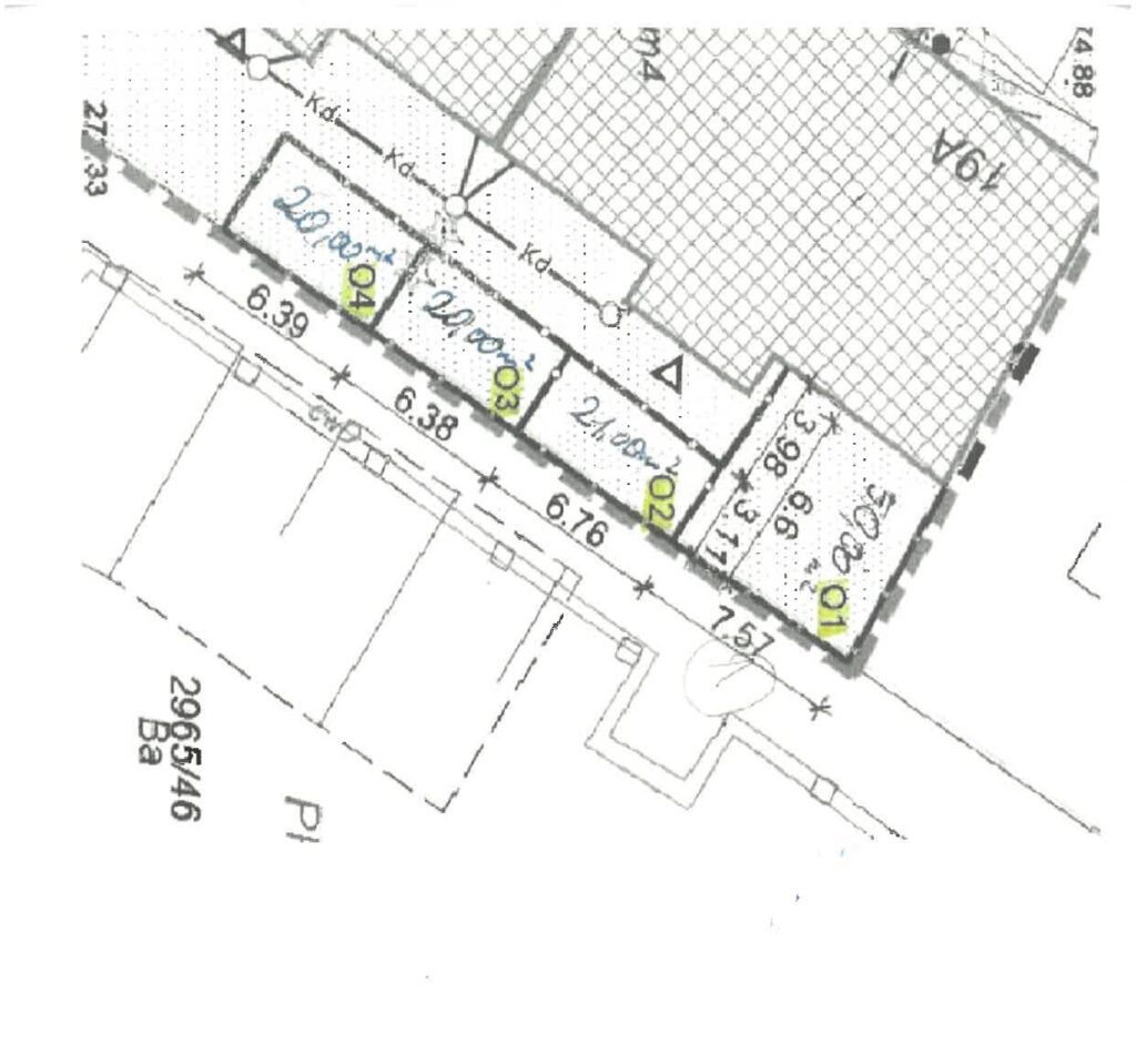 Szkic techniczny ogródków przydomowych