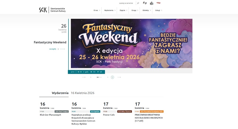Baner wydarzenia „Fantastyczny Weekend – X edycja” w dniach 25–26 kwietnia 2026 w SCK Park Tradycji