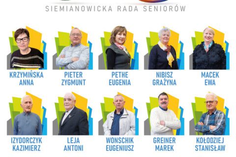 Grafika przedstawiająca członków nowo wybranej Rady Seniorów