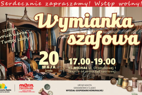 Plakat informujący o wymiance szafowej