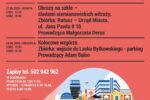 Plakat informacyjny festiwalu mikrowypraw „Kierunek GZM” w Siemianowicach Śląskich, zaplanowanego na weekend 27–28 czerwca 2026 roku. Plakat zawiera harmonogram dwóch wycieczek, numer telefonu do zapisów oraz kolorową ilustrację architektoniczną wpisaną w okrąg.