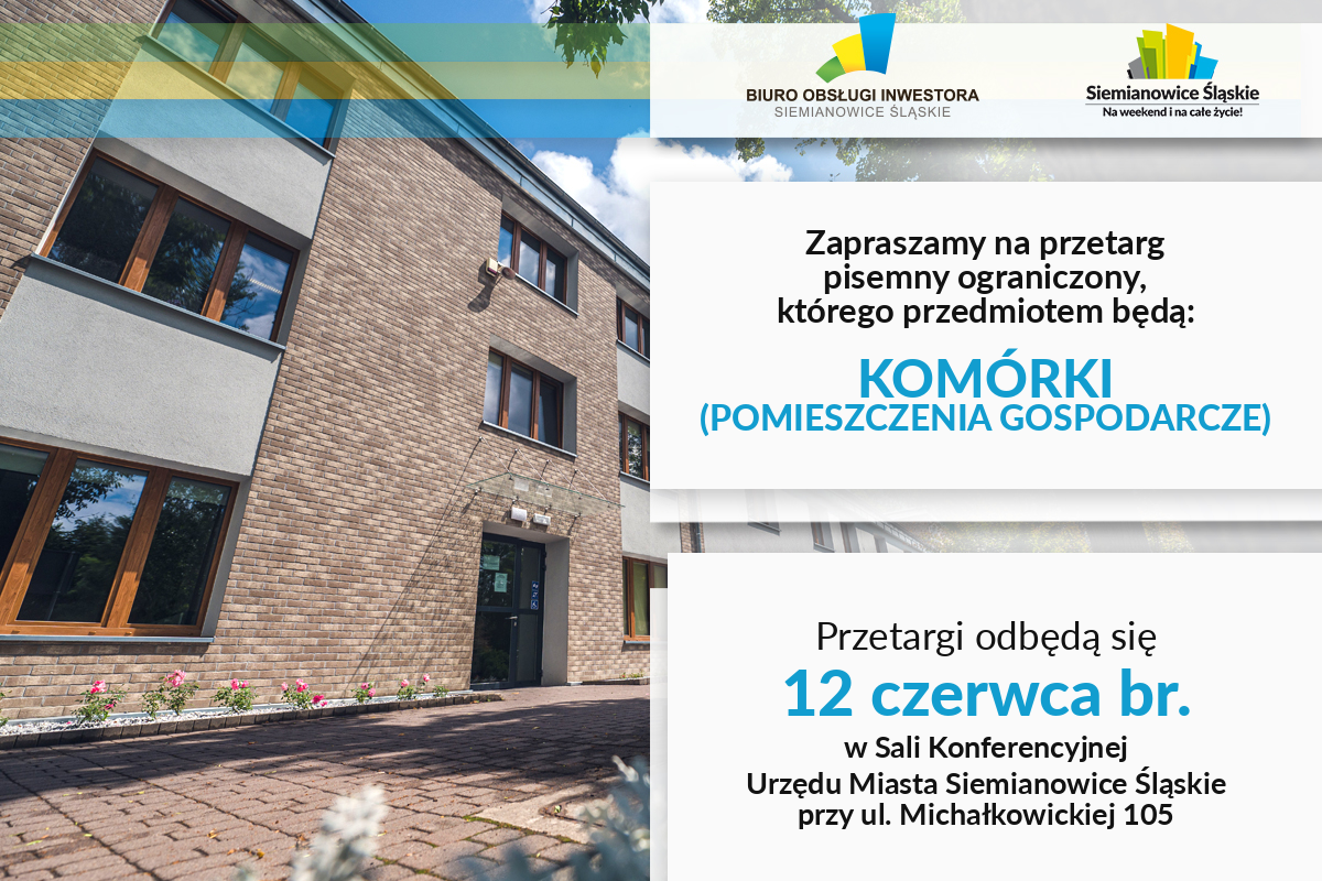 Przetarg na najem komórek (pomieszczeń gospodarczych) przy ul. Jana Matejki 19