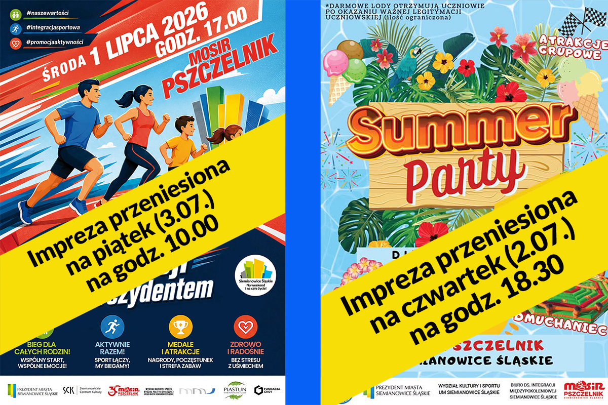 Zmiana terminów wydarzeń na MOSiR „Pszczelnik”