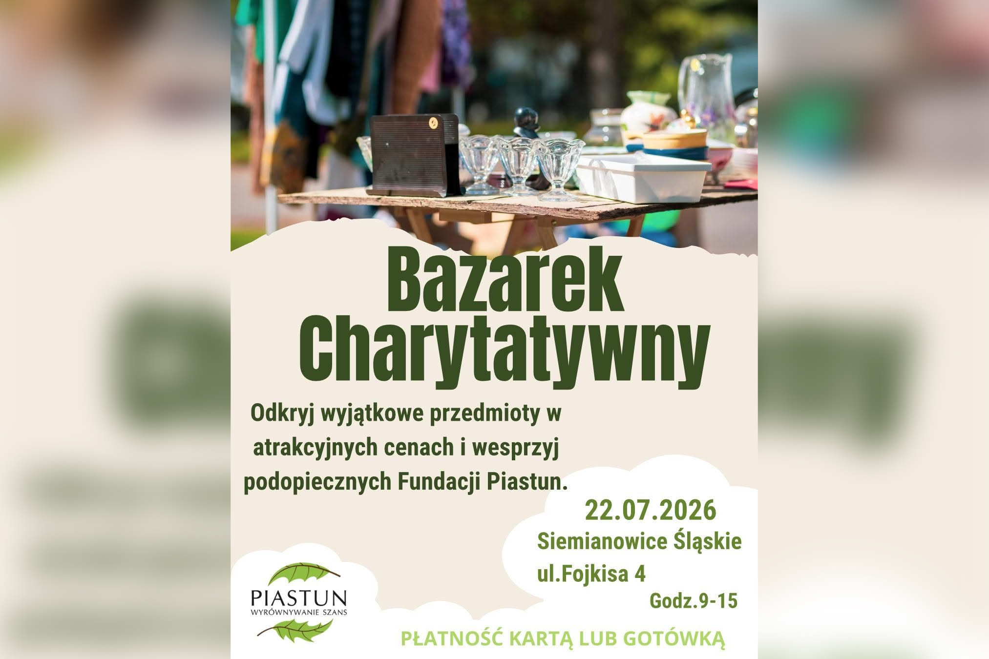 Bazarek charytatywny od Fundacji Piastun
