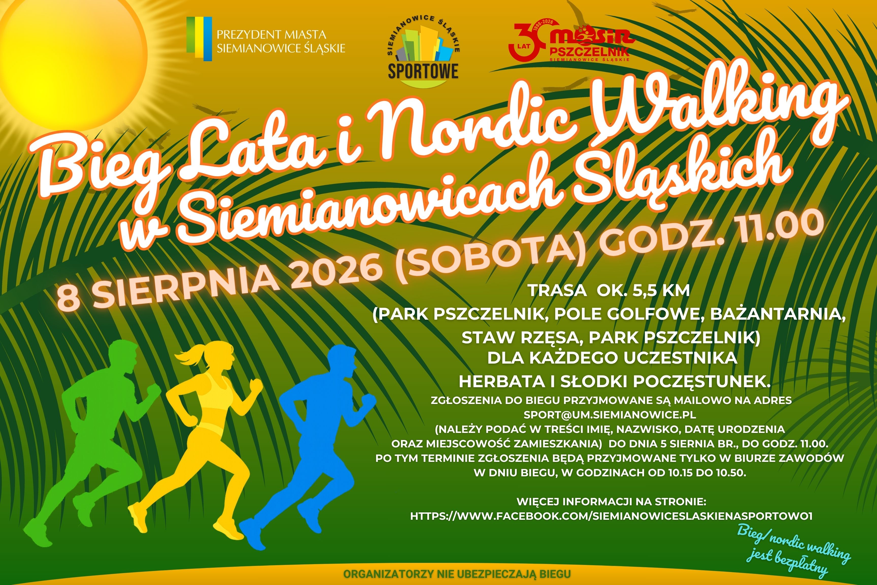 Zapraszamy na XX Bieg Lata oraz Nordic Walking w Siemianowicach Śląskich