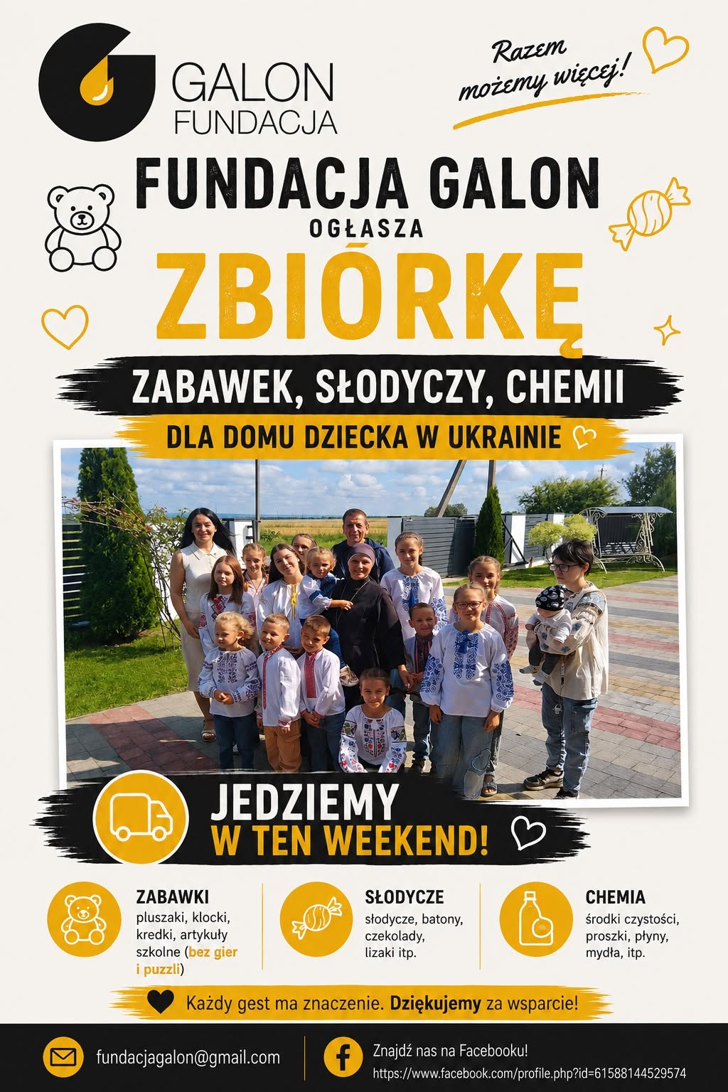 Paczka pełna uśmiechu: Fundacja Galon wyrusza z pomocą dla dzieci z domu dziecka w Ukrainie